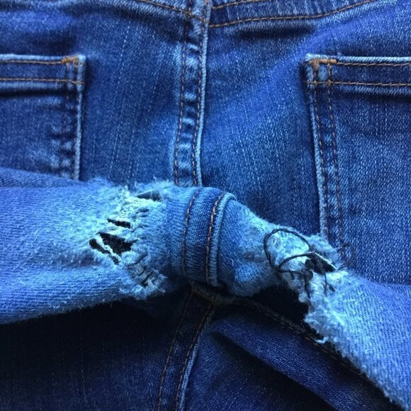 Madewell Jeans Women's Blue High Rise Skinny Distressed Button Front Size 31 - Picture 10 of 10